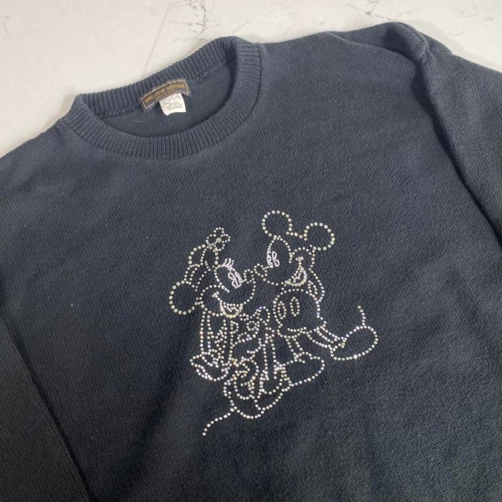 Vintage Mickey & Minnie Rhinestone Sweater | Made‎ in USA | X-Large